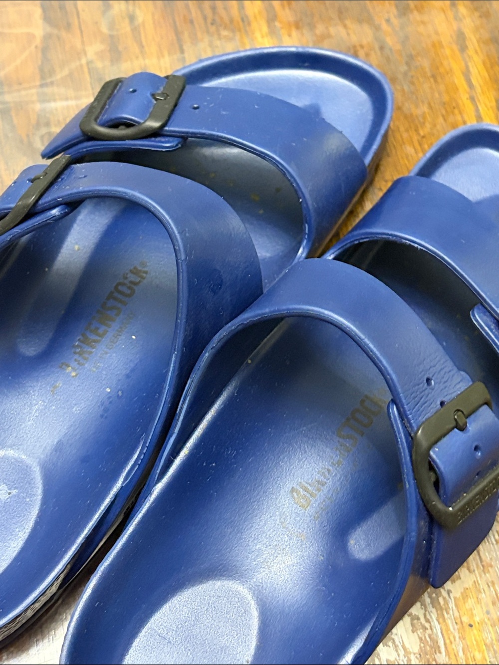 Birkenstock Blue Double-Buckle Slide Sandals - Picture 6 of 6